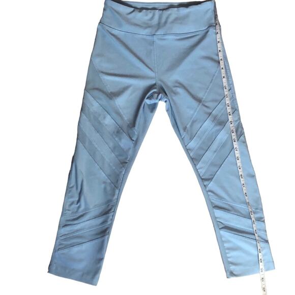 Cali Mesh Panel Light Blue Capri Yoga Workout Leggings Pants Size S fit like XS - Picture 5 of 9